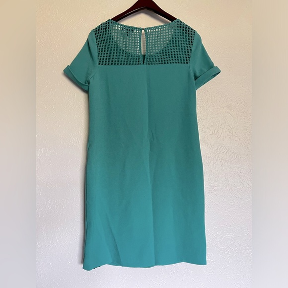 Teal Straight Line Dress with Woven Detailing - Picture 3 of 8